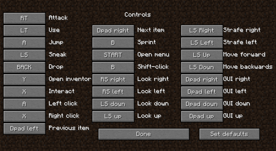 control presets for minecraft mac