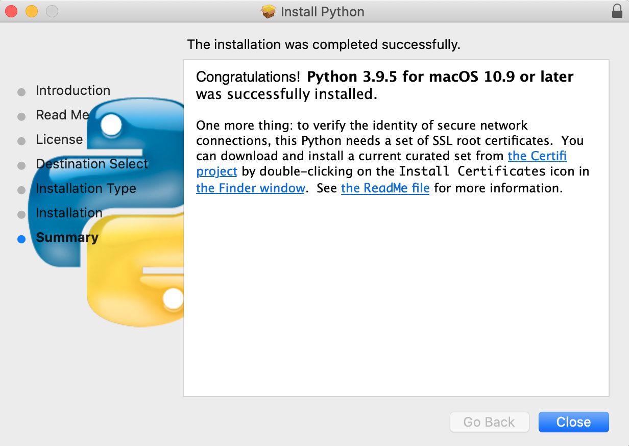 install package for python 3 mac